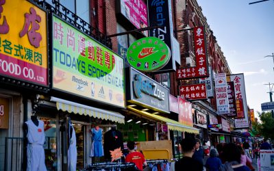 Chinatown Colourful store signs with English and Chinese writing. Photo credit: Tourism Toronto.
