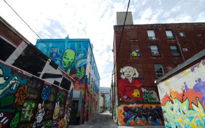Graffiti Alley Street art in Toronto's graffiti alley.