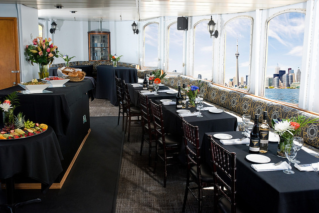 Interior main dining aboard the Oriole