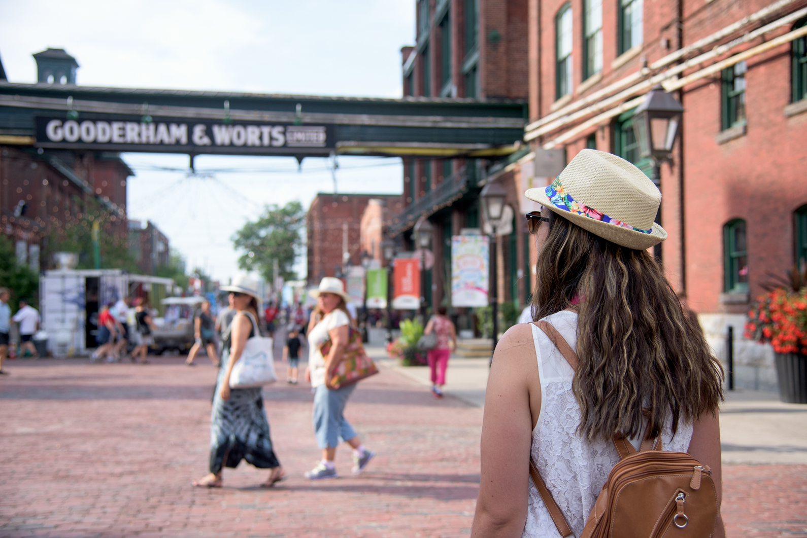 Tourists walk through the Distillery District. Photo credit: Tourism Toronto.