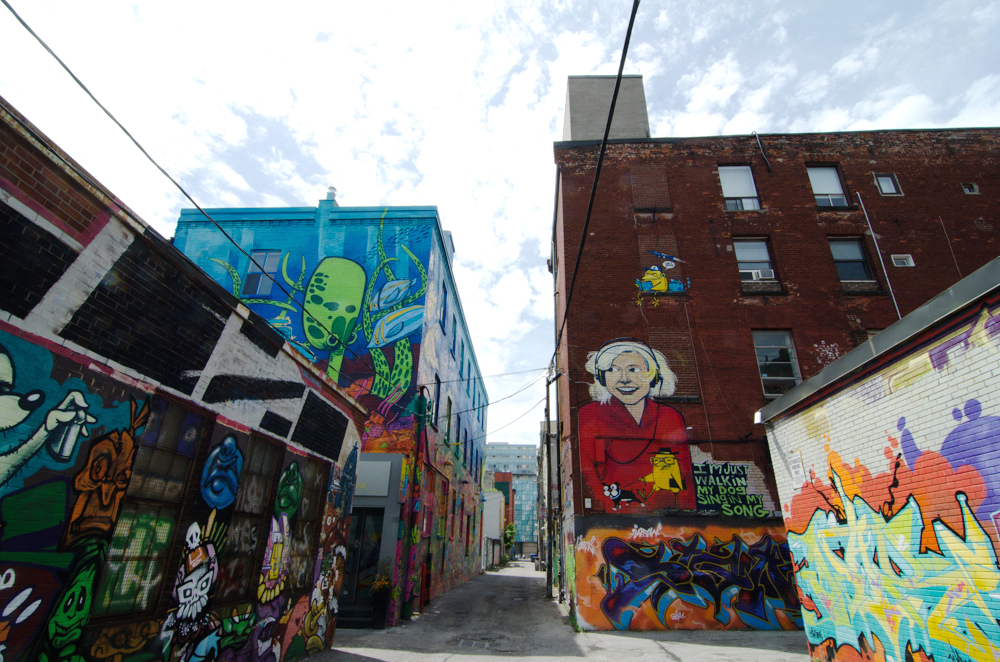 Street art in Toronto's graffiti alley.